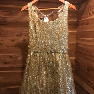 Gold sequined dress